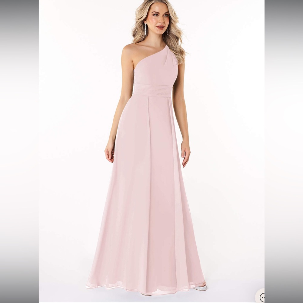 Azazie One Shoulder Pink Dress